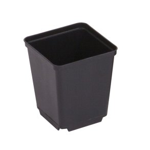 Firkantet plast potte 0,25 L -  7 x 7 x 8 cm 